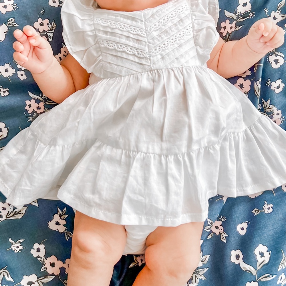 White summer baby girl dress